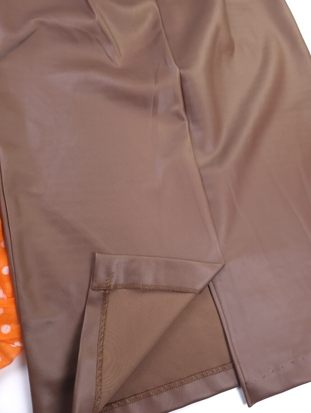 Ashley Stewart Brown Faux Leather Pencil Skirt sz 14 - Picture 10 of 10